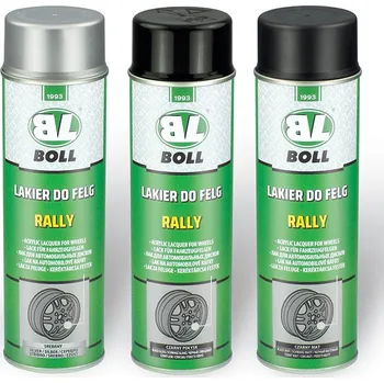 BOLL Lak na automobilové ráfky - Rally sprej, černý lesk, 500ml