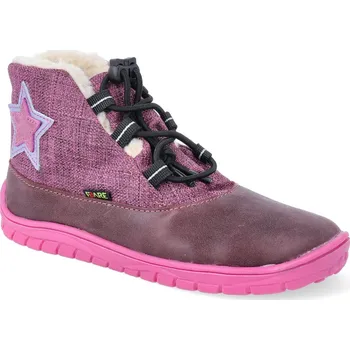 Dívčí zimní obuv Barefoot dětské zimní boty Fare Bare - B5443291 + B5543291 Velikost: 26