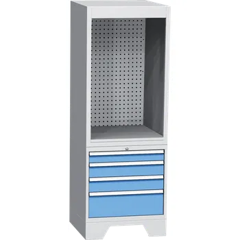 Kontrolní pracoviště KOP01A, úzké, bez rolety - šedá/modrá, slevy