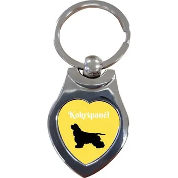 Přívěsek na klíče srdce s potiskem Kokršpaněl na cesty