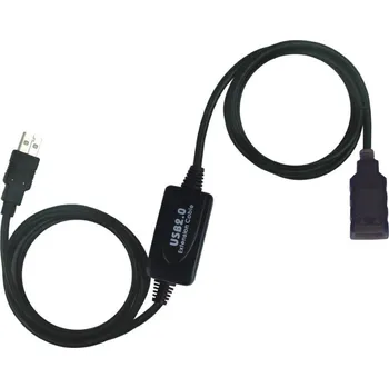Datový kabel Kabel PremiumCord USB A na USB A černý Kabel, prodlužovací, aktivní, USB 2.0 A (M) - USB 2.0 A (F), 10m, černý ku2rep10