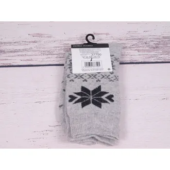 Dámské ponožky CNB BERLIN Termo ponožky DE 37750 teplé s vlnou šedé s tm. šedou s norským vzorem velikosti ponožek: 23-25 (EUR vel. 35-38)