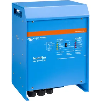 Měnič napětí Měnič/nabíječ Victron Energy MultiPlus 24V/3000VA/70A-16A 2400W (MultiPlus je výkonný DC-AC hybridní měnič/nabíječ s čistě sinusovým výstupem, s integrovanou adaptivní nabíječkou baterií a ultra rychlým transferovým přepínačem zdroje napájení (baterie/)