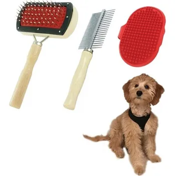 Kosmetika pro psa 3-dílná vyčesávací sada pro psy a kočky