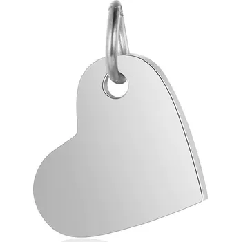 Přívěsek Šperky4U Malý ocelový přívěšek s kroužkem - srdce 14 mm - OK1397-ST