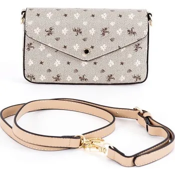 Kabelka Dámská malá pevná crossbody kabelka David Jones CM6120 béžovo-šedá | KabelkyproVas.cz