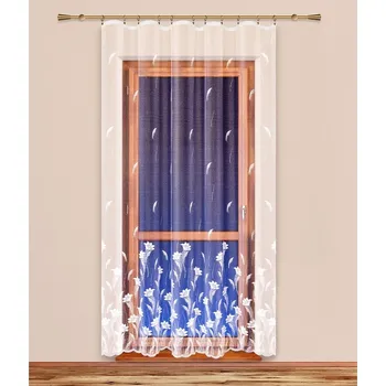 Záclona 4Home Záclona Flowers garden rovná, 200 x 250 cm, bílá