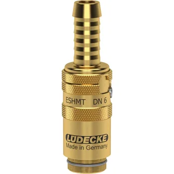 Hadicová spojka ESHMT 9 TLAB (rychlospojka ESHMT 9mm, ventil, DN6, zámek, mosaz)