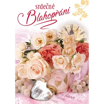 Pohlednice SRDEČNÉ BLAHOPŘÁNÍ (P395-01)