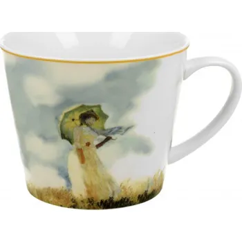 DUO Gifts DG - Velký porcelánový hrnek C.Monet, Dáma s deštníkem v dárkové krabičce - 610 ml