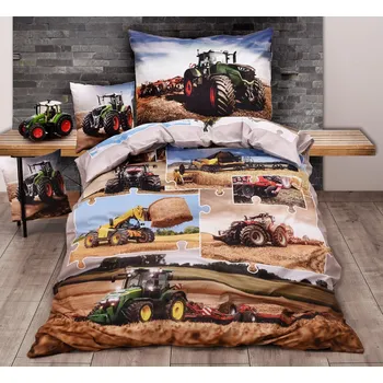 Povlečení Dětské povlečení TRAKTORY- polštářek 40x40cm