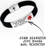 Šperky4U Kaučukový zdravotní náramek s rytinou zdravotních údajů - OPA1745