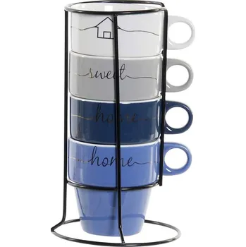 Sada nádobí Sada 4 hrnků "HOME" ve stojanu/200ml