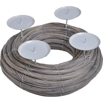 Svícen Adventní věněc na 4 svíčky ø 29 cm - z rattanu