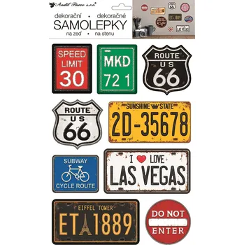 Samolepící dekorace Samolepky cedulky USA 25 x 42 cm