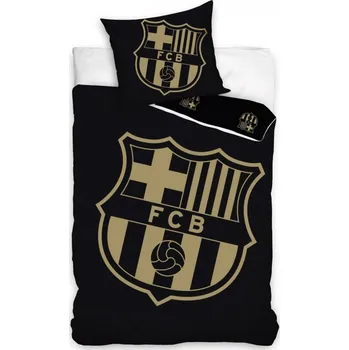 Povlečení Carbotex FC Barcelona Gradient Black 140 x 200, 70 x 90 cm zipový uzávěr