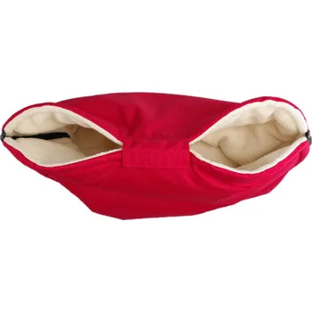 Rukávník Kaarsgaren Červený rukávník s beránkem z biobavlny