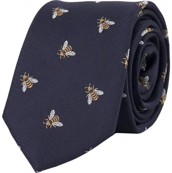 Kravata Bubibubi Tmavomodrá kravata s včelami