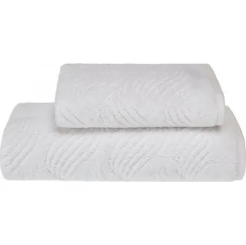 Ručník Dárková sada ručník a osuška WAVE - Bílá, Soft Cotton