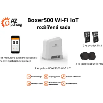 Boxer500Kit rozšířená sada - Wi-Fi IoT pohon posuvné brány do 500 kg