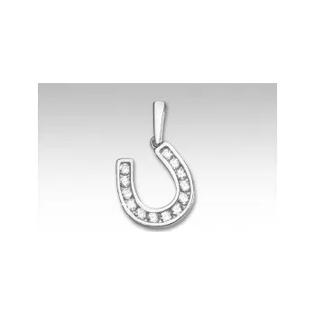 Přívěsek přívěsek podkova obrácená se zirkony SWAROVSKI barva kamene: bílá