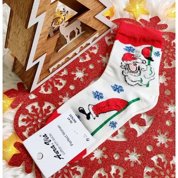 Dámské ponožky Aura.Via Vánoční ponožky dámské SN7635WH Velikost: 38 - 41