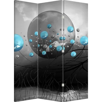 Paraván LuxusniObrazy.cz Paraván - Světle modré abstraktní koule
