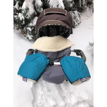 Rukávník Kaarsgaren Nepromokavé merino rukavice petrolejové na kočárek