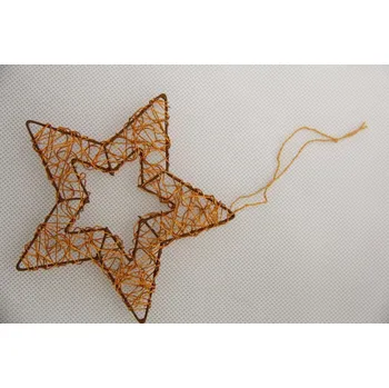 Vánoční dekorace Hvězda vánoční 1 20 cm měděná