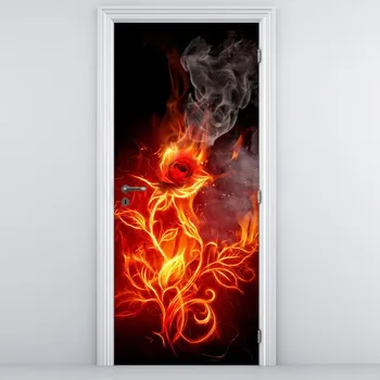 Fototapeta LuxusniObrazy.cz Fototapeta na dveře - hořící růže