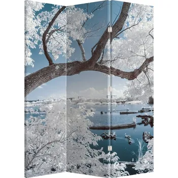 Paraván LuxusniObrazy.cz Paraván - Zasněžený strom u vody