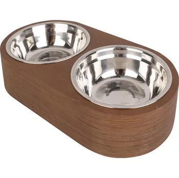 Miska pro psa Sada misky pro domácí mazlíčky Dinner Time velký tmavé dřevo Present Time (Barva- tmavé dřevo)