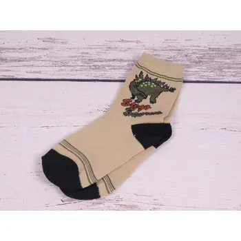 Ponožky Evona béžové s dinosaurem velikosti ponožek: 15-17 (EUR vel. 23-26)