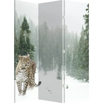 Paraván LuxusniObrazy.cz Paraván - Leopard ve sněhu