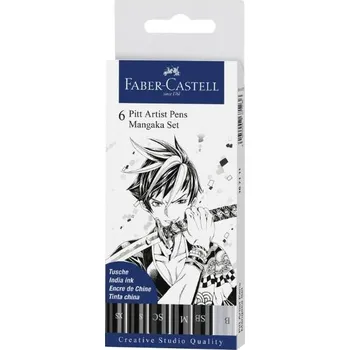 Faber-Castell Sada tušových popisovačů Faber-Castell, 6 pitt artist pens, Mangaka set
