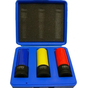 3-dílná sada hlavic v kufru Narex Professional - 17/19/21mm, extrémně odolná chrom-molybdenová ocel (443001405)