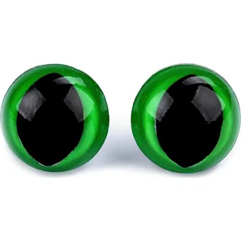 Galanterie Bezpečnostní očka kočičí 14 mm zelená (Bezpečnostní očka kočičí 14 mm zelená)