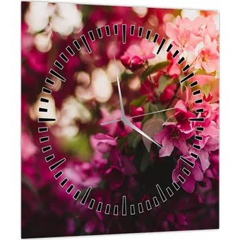 Obraz LuxusniObrazy.cz Obraz kvetů rokvitnutého keře (s hodinami)