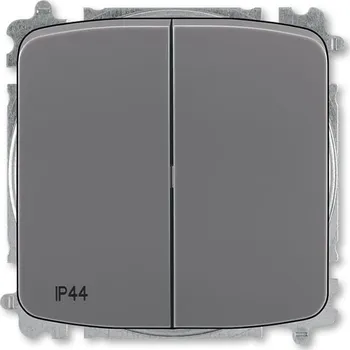 vypínač ABB 3559A-A52940 S2 Tango® Ovládač lustrový dvojitý IP 44, č.6+6 zapuštěný kouřově šedý bez rámečku bezšroubové