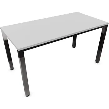 Jednací stůl Stůl konferenční, barva světle šedá, š x h: 1400 x 700 mm, podnoží sloupové hranaté lesklé