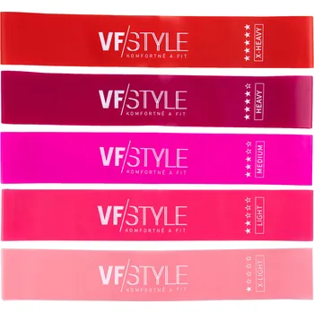 Sada 5 ks posilovacích gum resistance VFstyle růžová
