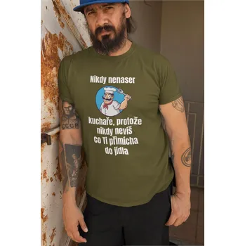 Pánské tričko Kuchař Barva: Khaki, Velikost: 2XL