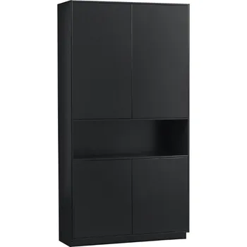 Šatní skříň WOOOD Černá borovicová skříň Frederica 210 x 110 cm