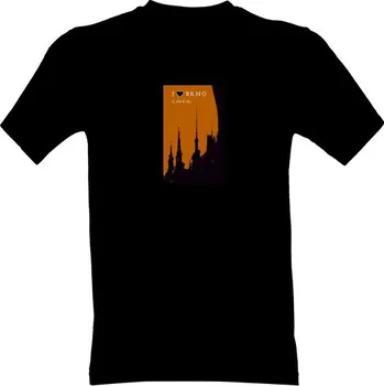 Pánské tričko Tričko s potiskem I LOVE Brno & Dark Sky in orange pánské