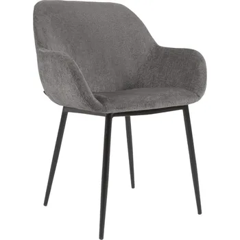 Jídelní židle Tmavě šedá látková jídelní židle Kave Home Konna II.