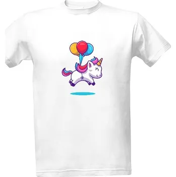 Tričko s potiskem Jednorožec balonky 2 pánské