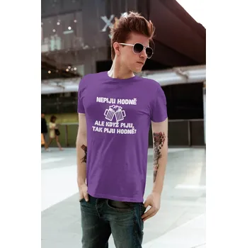Pánské tričko Nepiju hodně Barva: Fialová, Velikost: 3XL