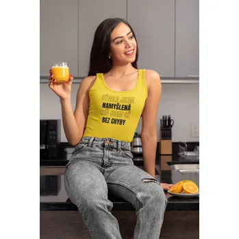 Dámské tílko Jsem bez chyby Barva: Žlutá, Velikost: L