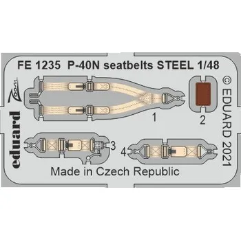 Plastikový model Eduard 1/48 P-40N seatbelts STEEL (ACADEMY)