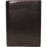 Luxusní černá hladká kožená peněženka Marta Ponti no. B315